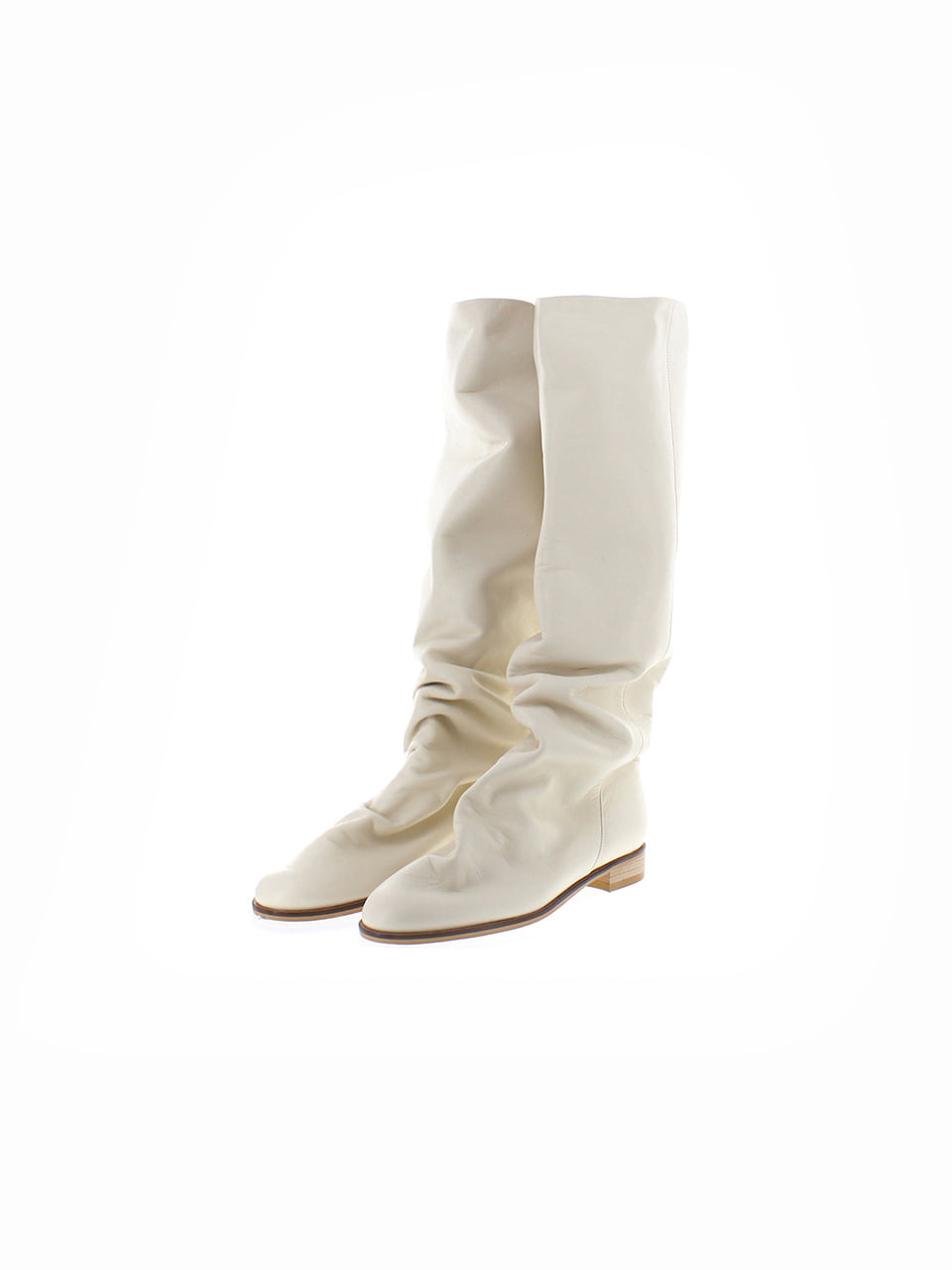 point_wrinkle long boots_ivory_20503